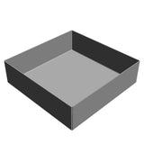 7" x 7" x 2"   •Flange-Free• •Vertical Sides• •Closed Corners•